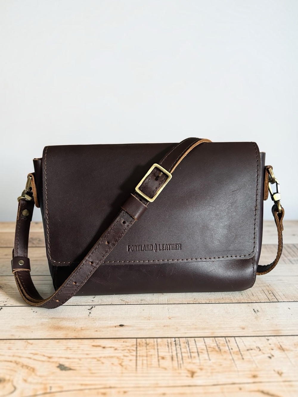 Portland Leather Metro Medium Crossbody in Cognac Brown
